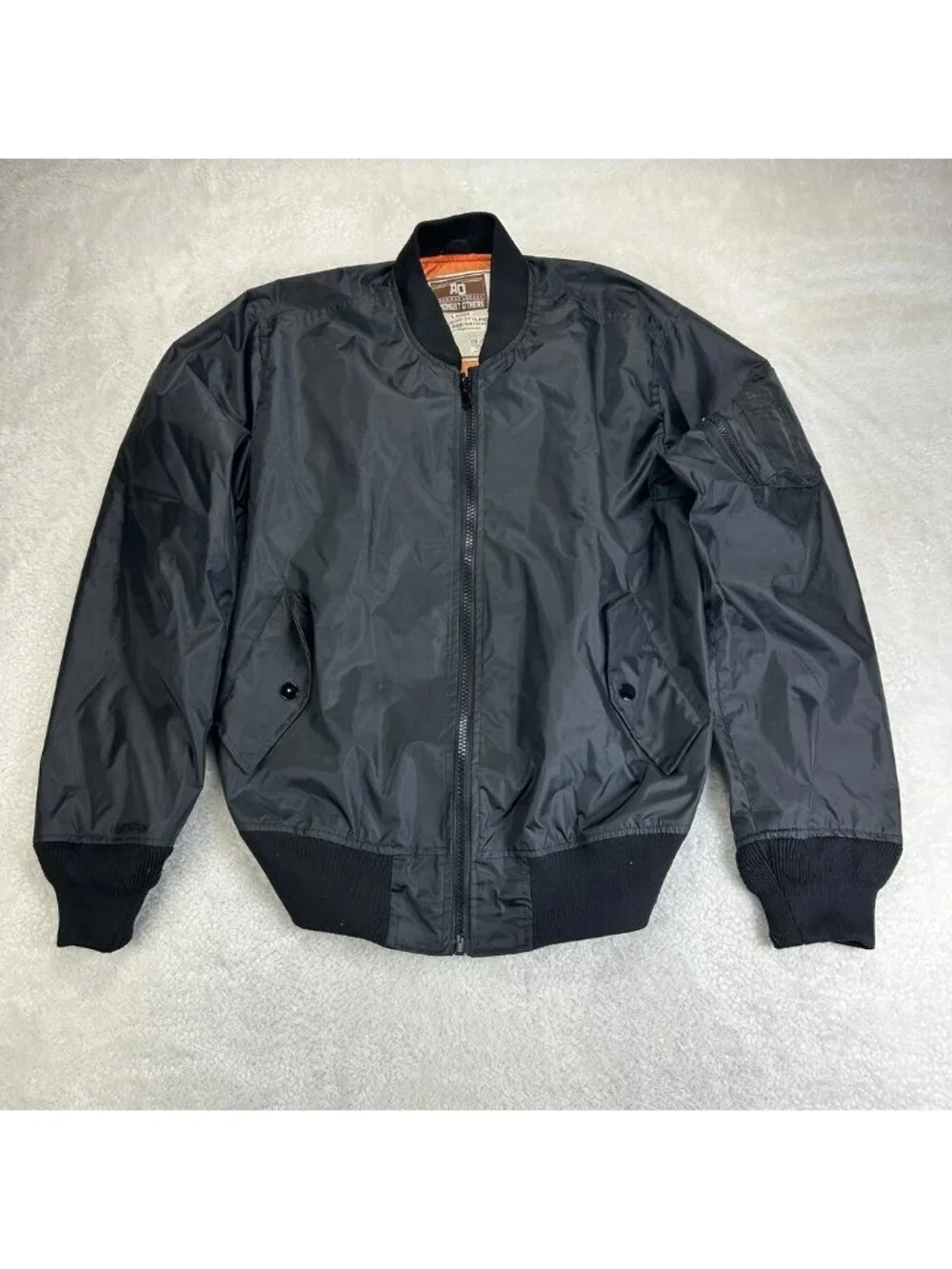 Amongst Others Flight Jacket Mens Large Bomber Black America Legacy